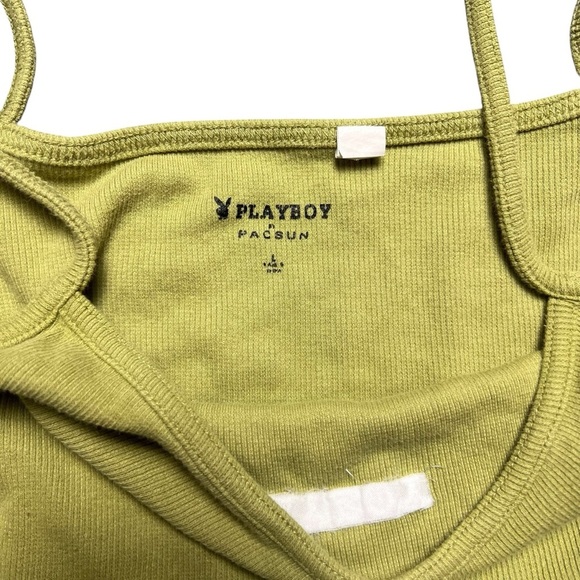 Playboy Green Crop Top Spaghetti Strap Size Large - Picture 2 of 4